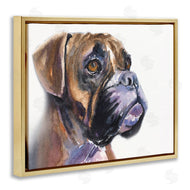 George Dyachenko | Cute Boxer Dog Pet Portrait Minimal Brown