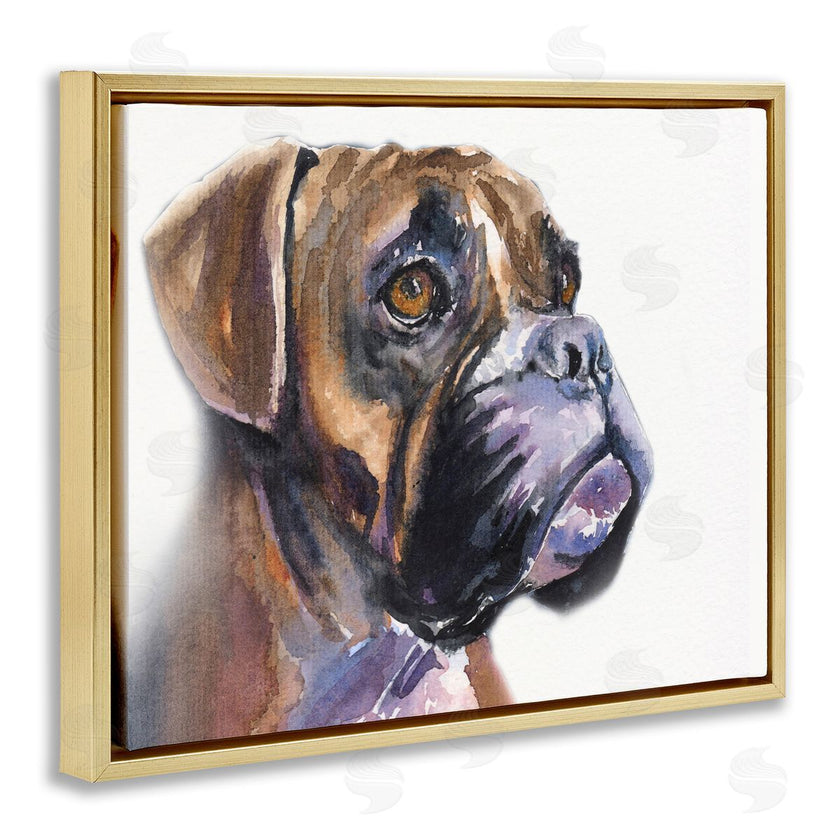 George Dyachenko | Cute Boxer Dog Pet Portrait Minimal Brown