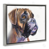 George Dyachenko | Cute Boxer Dog Pet Portrait Minimal Brown