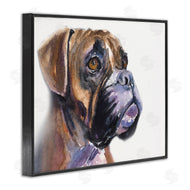 George Dyachenko | Cute Boxer Dog Pet Portrait Minimal Brown