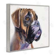 George Dyachenko | Cute Boxer Dog Pet Portrait Minimal Brown