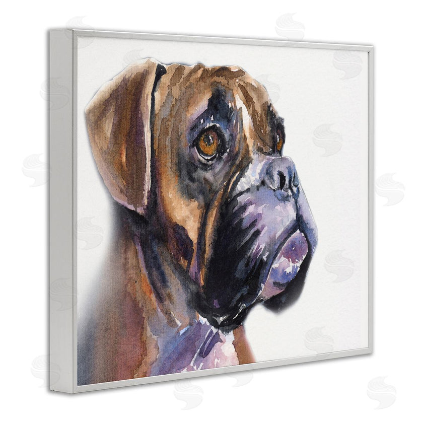 George Dyachenko | Cute Boxer Dog Pet Portrait Minimal Brown