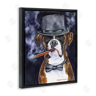 George Dyachenko | Sophisticated Boxer Dog Portrait Top Hat Pet