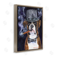George Dyachenko | Sophisticated Boxer Dog Portrait Top Hat Pet