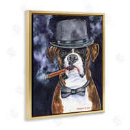 George Dyachenko | Sophisticated Boxer Dog Portrait Top Hat Pet