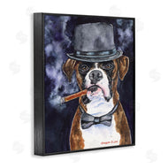 George Dyachenko | Sophisticated Boxer Dog Portrait Top Hat Pet