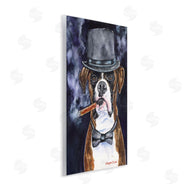 George Dyachenko | Sophisticated Boxer Dog Portrait Top Hat Pet
