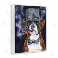 George Dyachenko | Sophisticated Boxer Dog Portrait Top Hat Pet