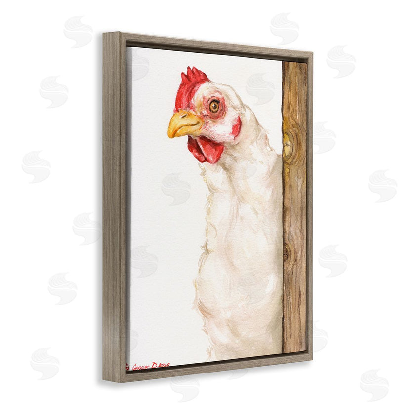 George Dyachenko | Chicken Behind Fence Farm Animal Portrait