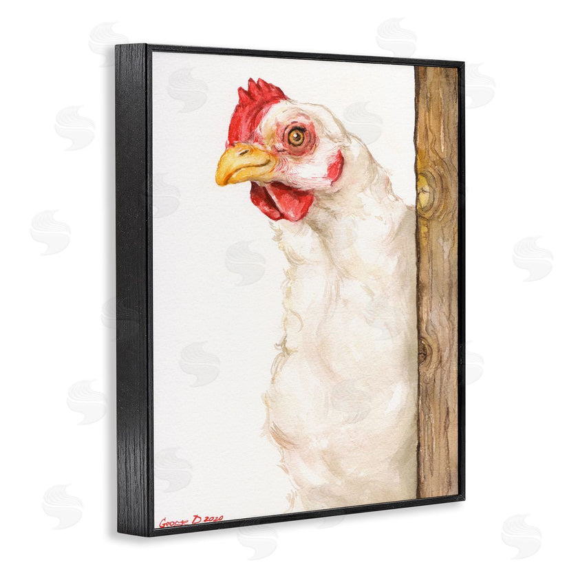 George Dyachenko | Chicken Behind Fence Farm Animal Portrait