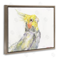 George Dyachenko | Cockatiel Bird Portrait Tropical Yellow Grey Pet