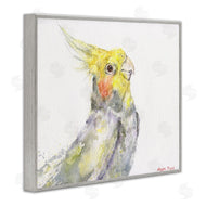 George Dyachenko | Cockatiel Bird Portrait Tropical Yellow Grey Pet