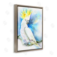 George Dyachenko | Cockatoo Bird on Branch Over Vibrant Blue