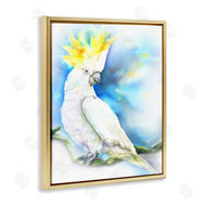 George Dyachenko | Cockatoo Bird on Branch Over Vibrant Blue