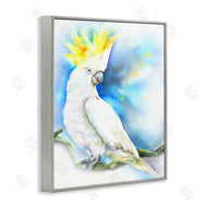 George Dyachenko | Cockatoo Bird on Branch Over Vibrant Blue