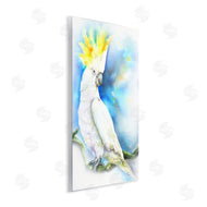 George Dyachenko | Cockatoo Bird on Branch Over Vibrant Blue