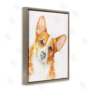 George Dyachenko | Curious Corgi Dog Portrait Soft Brown Watercolor