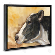 George Dyachenko | Pensive Cow Portrait Farm Animal Over Brown