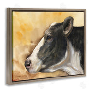 George Dyachenko | Pensive Cow Portrait Farm Animal Over Brown