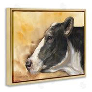 George Dyachenko | Pensive Cow Portrait Farm Animal Over Brown
