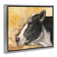 George Dyachenko | Pensive Cow Portrait Farm Animal Over Brown