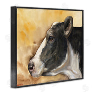 George Dyachenko | Pensive Cow Portrait Farm Animal Over Brown