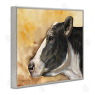 George Dyachenko | Pensive Cow Portrait Farm Animal Over Brown