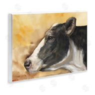 George Dyachenko | Pensive Cow Portrait Farm Animal Over Brown