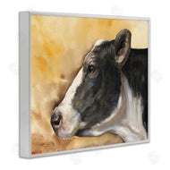 George Dyachenko | Pensive Cow Portrait Farm Animal Over Brown