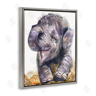 George Dyachenko | Baby Elephant Yawning Adorable Safari Animal Portrait