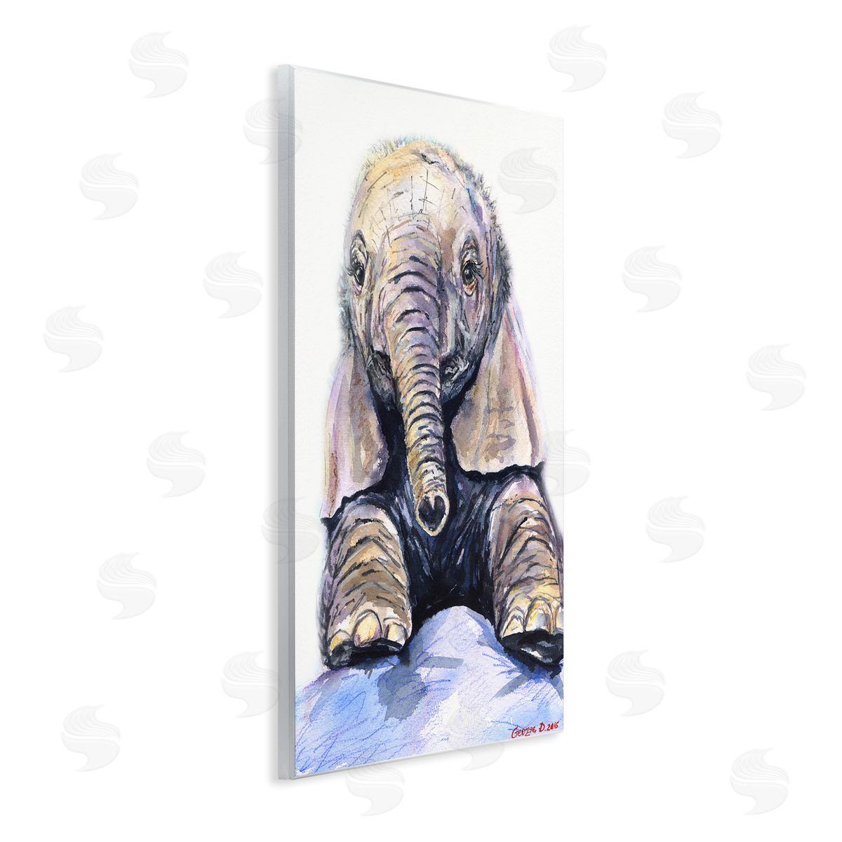George Dyachenko Baby Elephant Small Trunk Adorable Safari Animal Wall Plaque Art