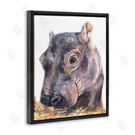 George Dyachenko | Baby Hippo Portrait Adorable Grey Safari Animal