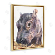 George Dyachenko | Baby Hippo Portrait Adorable Grey Safari Animal