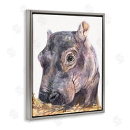 George Dyachenko | Baby Hippo Portrait Adorable Grey Safari Animal
