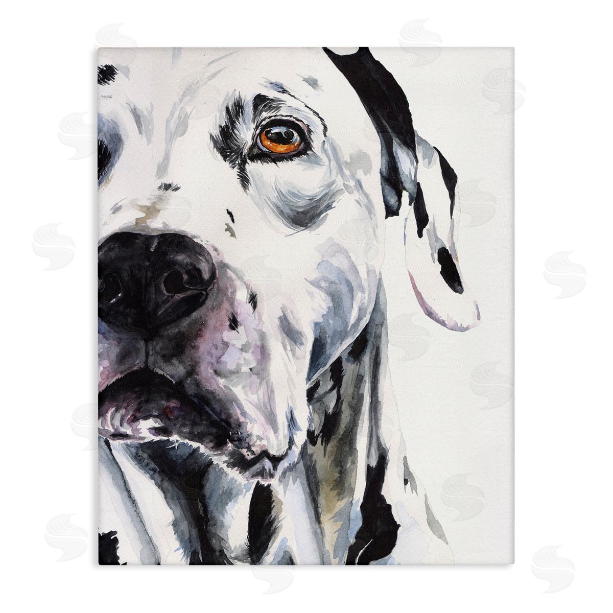 George Dyachenko Dalmatian Pet Dog Portrait Bold Spotted Dog Canvas Wall Art