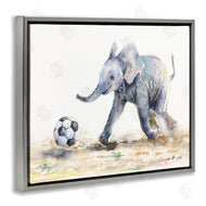 George Dyachenko | Elephant Baby Playing Soccer Adorable Jungle Animal