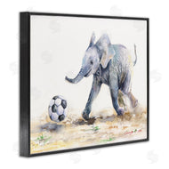 George Dyachenko | Elephant Baby Playing Soccer Adorable Jungle Animal