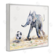 George Dyachenko | Elephant Baby Playing Soccer Adorable Jungle Animal