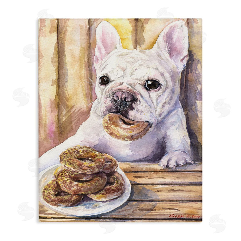George Dyachenko | French Bulldog with Donuts Dessert Pet Dog