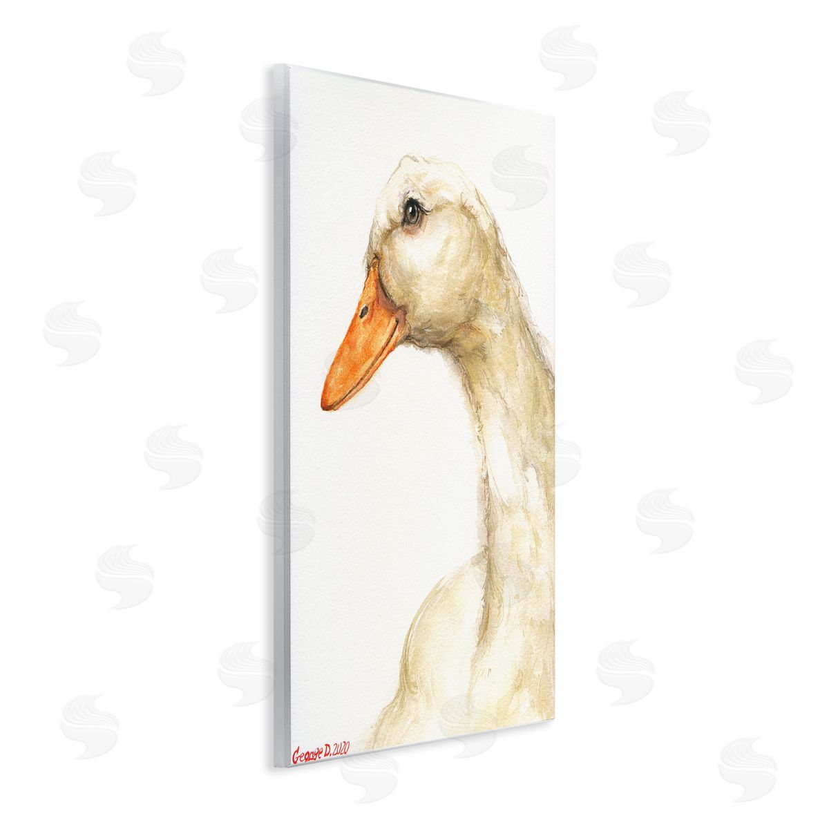 George Dyachenko Country Goose Portrait Soft Feather Bird Wall Plaque Art