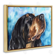 George Dyachenko | Gordon Setter Dog Portrait over Vibrant Blue