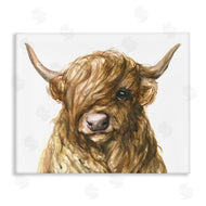 George Dyachenko | Curly Hair Highland Cow Baby Cattle Portrait