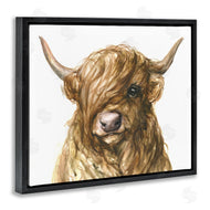 George Dyachenko | Curly Hair Highland Cow Baby Cattle Portrait