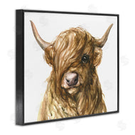 George Dyachenko | Curly Hair Highland Cow Baby Cattle Portrait