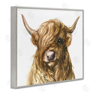 George Dyachenko | Curly Hair Highland Cow Baby Cattle Portrait