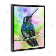 George Dyachenko | Vibrant Hummingbird Perched Soft Tie-Dye