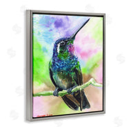 George Dyachenko | Vibrant Hummingbird Perched Soft Tie-Dye