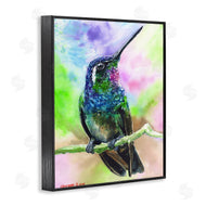 George Dyachenko | Vibrant Hummingbird Perched Soft Tie-Dye