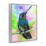 George Dyachenko | Vibrant Hummingbird Perched Soft Tie-Dye