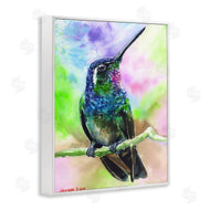 George Dyachenko | Vibrant Hummingbird Perched Soft Tie-Dye